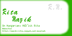 rita mazik business card